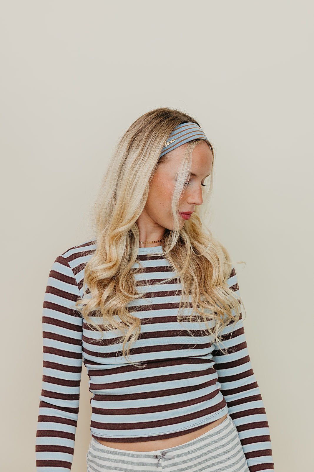 STRIPED OVERSIZED SCRUNCHIE + HEADBAND BUNDLE