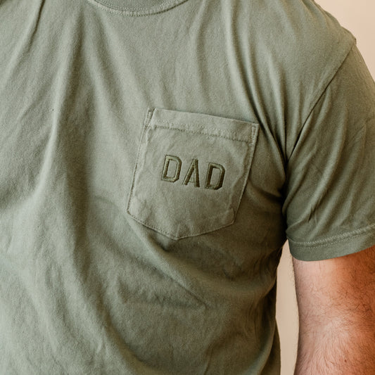 Dad Embroidered Pocket Comfort Colors Tee