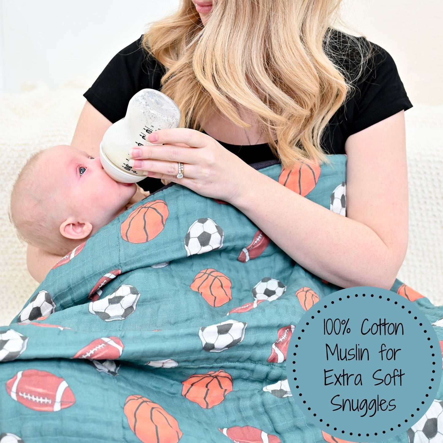 Sports Muslin Baby Blanket