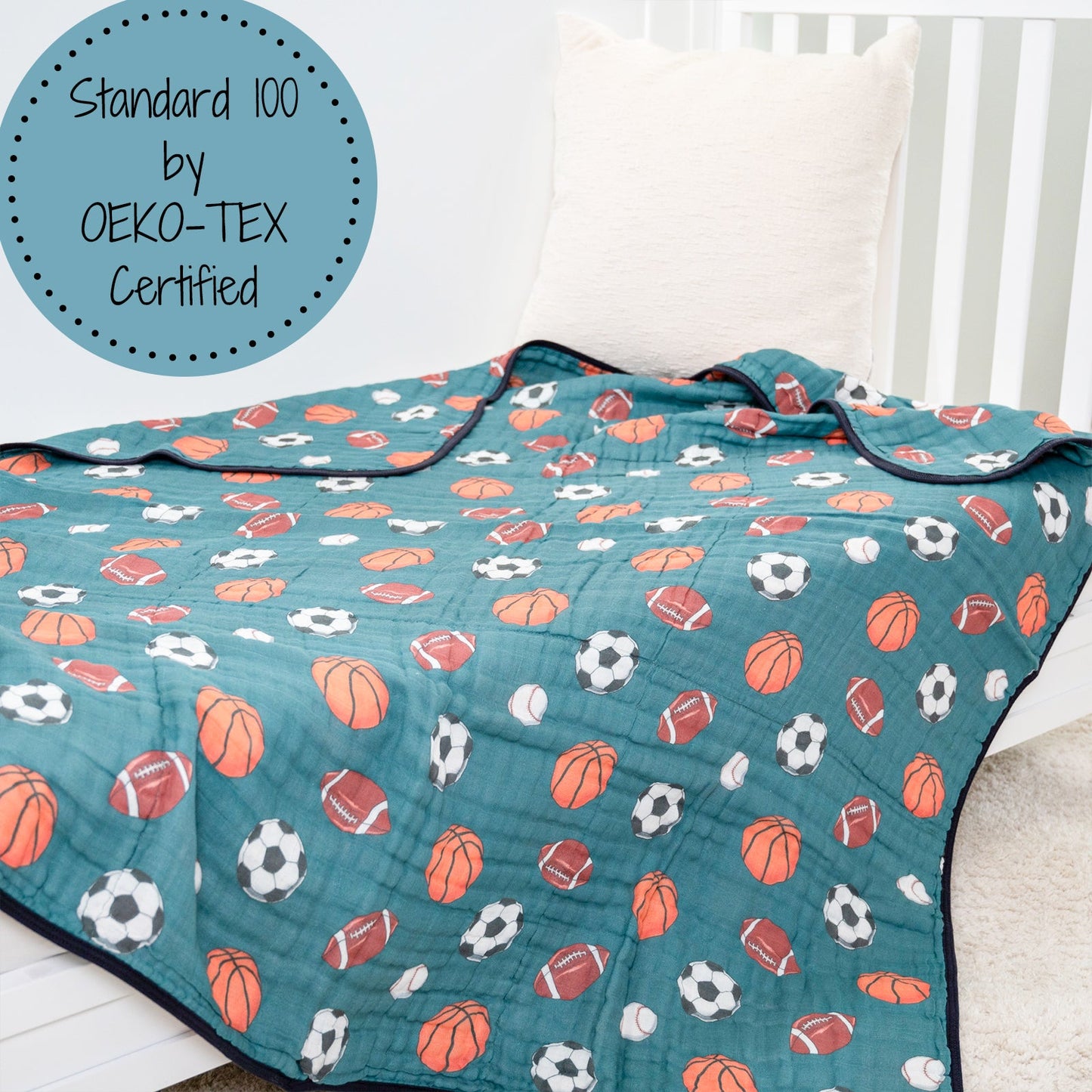 Sports Muslin Baby Blanket