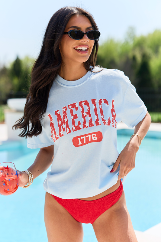 America Star 1776 Light Blue Graphic Tee