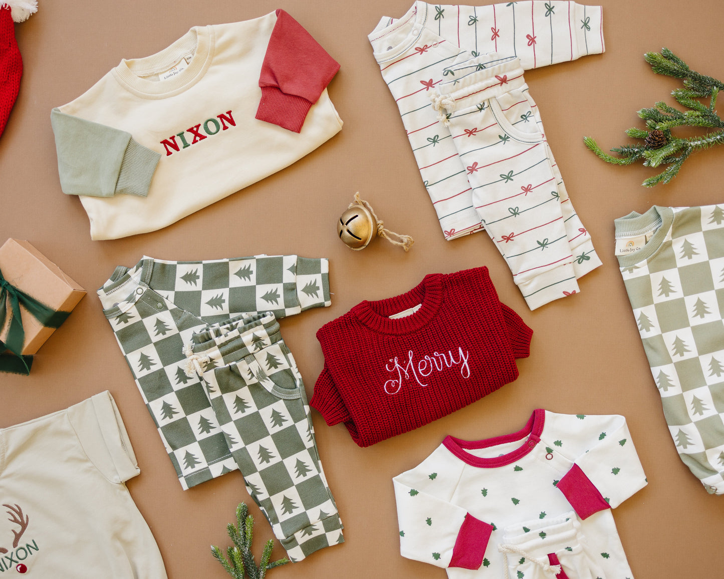 Tied with a Bow Christmas Organic Cotton Set | Baby, Toddler, Kids