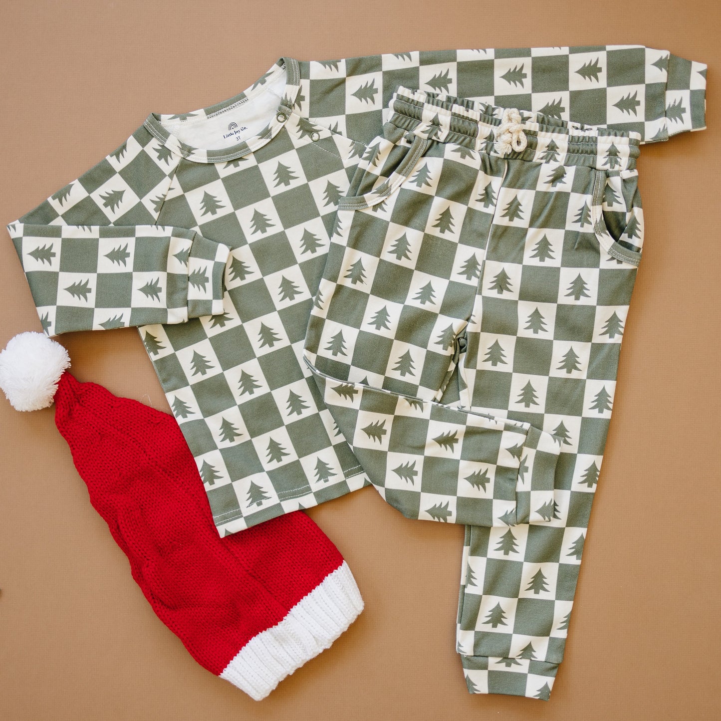 Checkered Christmas Trees Organic Cotton Set | Baby, Toddler & Kids