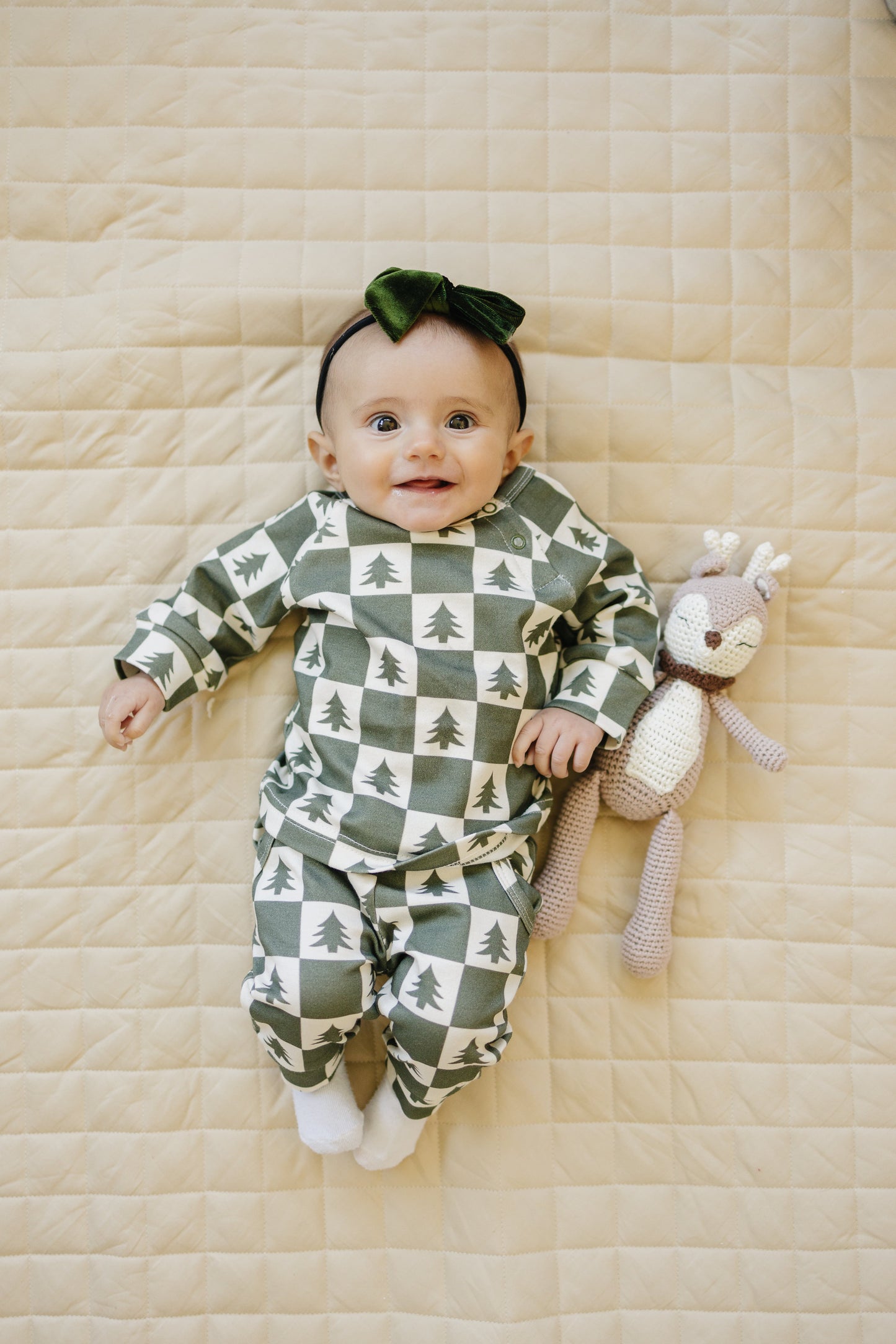 Checkered Christmas Trees Organic Cotton Set | Baby, Toddler & Kids