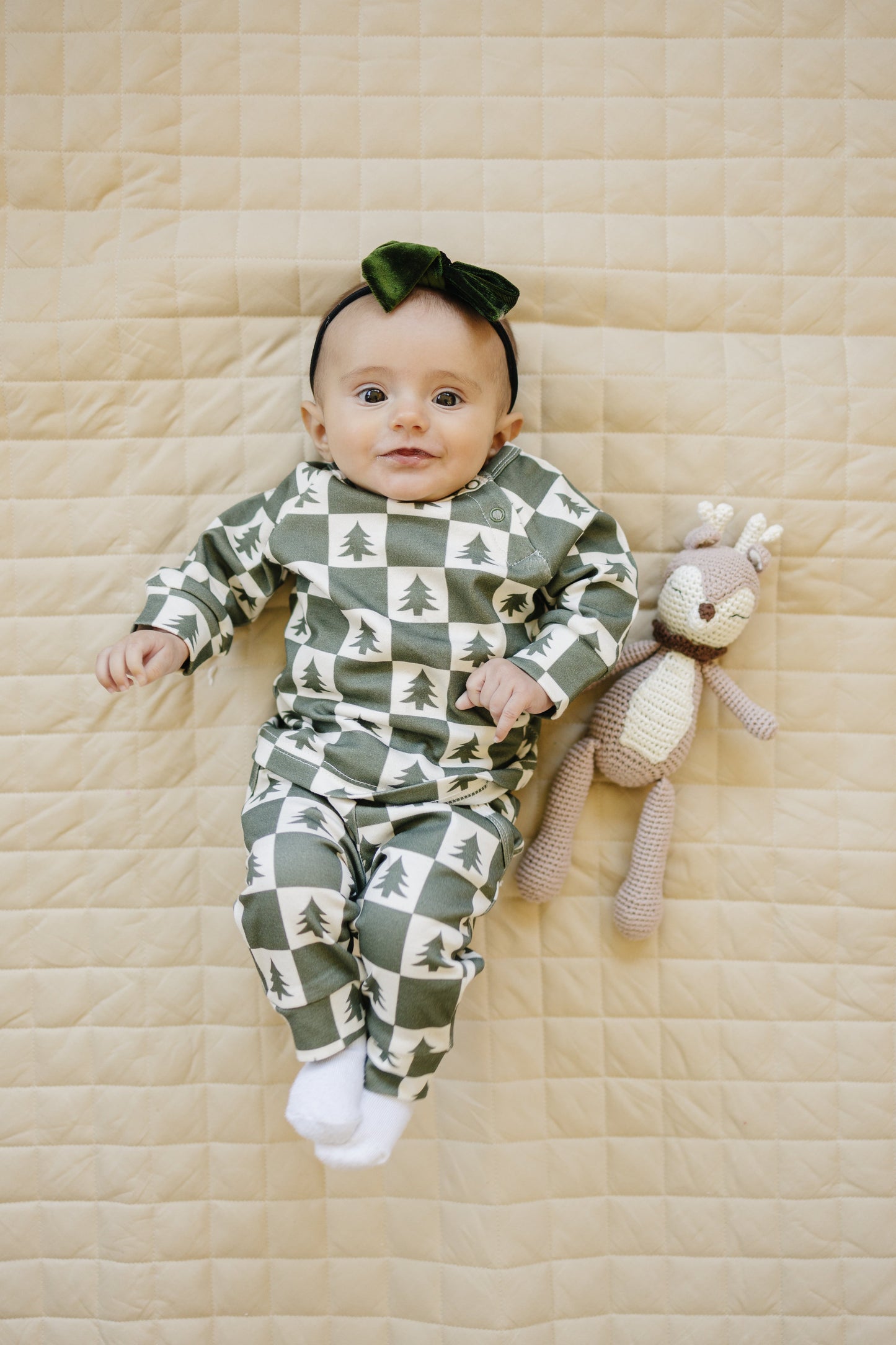 Checkered Christmas Trees Organic Cotton Set | Baby, Toddler & Kids