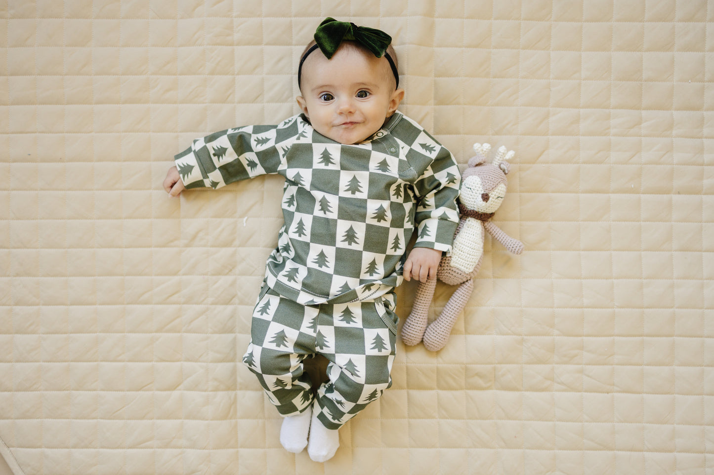 Checkered Christmas Trees Organic Cotton Set | Baby, Toddler & Kids