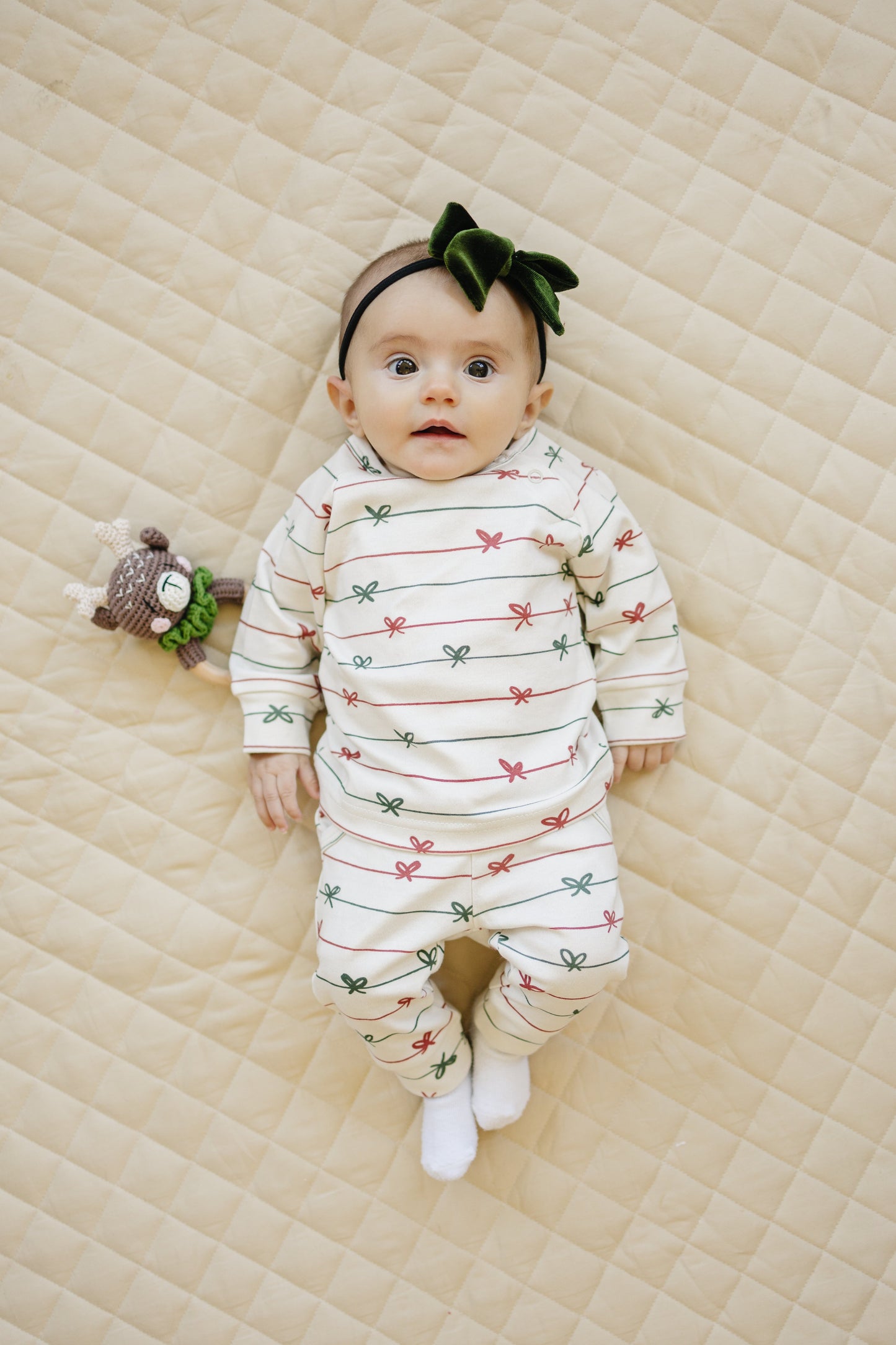 Tied with a Bow Christmas Organic Cotton Set | Baby, Toddler, Kids