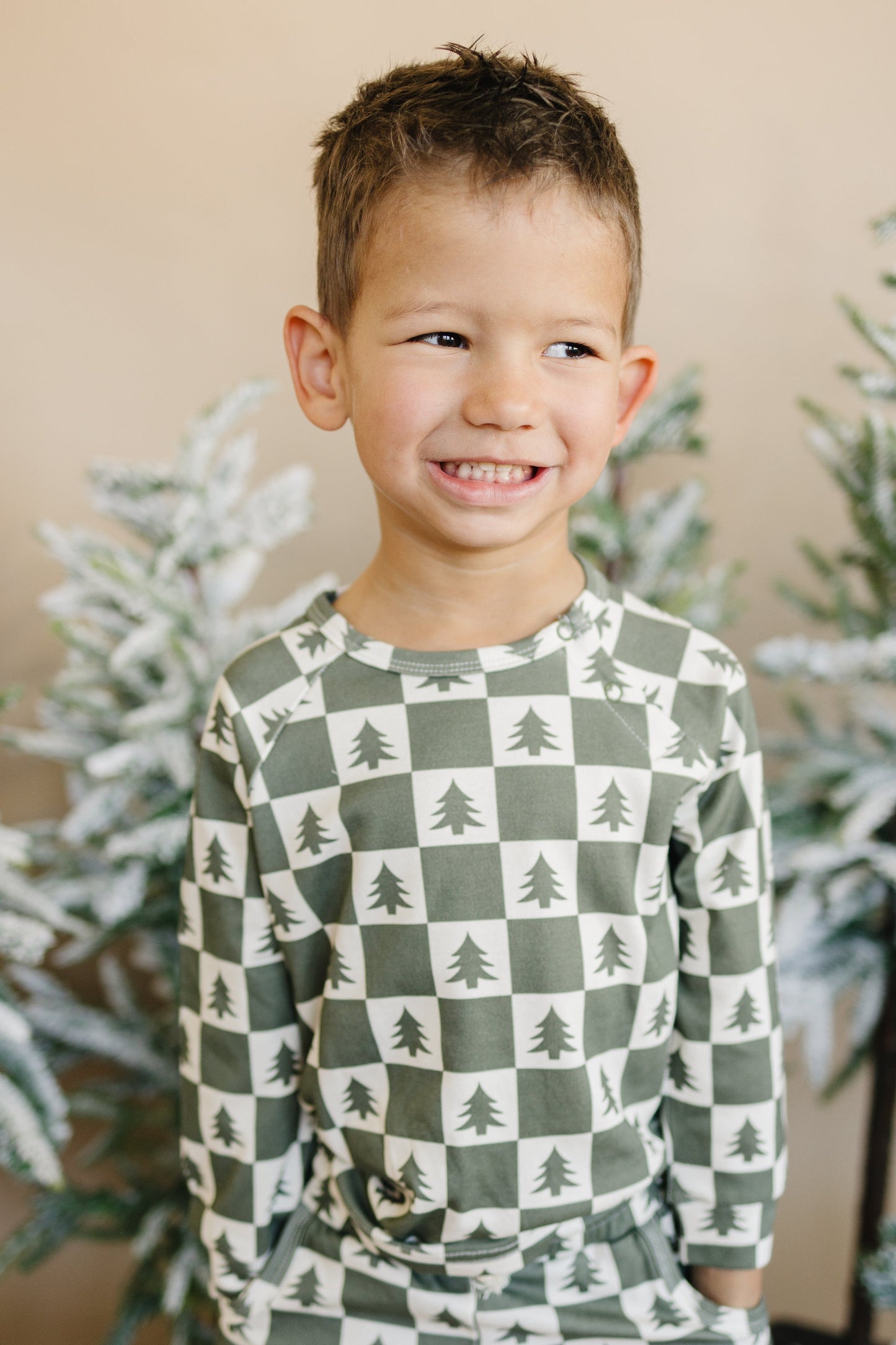 Checkered Christmas Trees Organic Cotton Set | Baby, Toddler & Kids