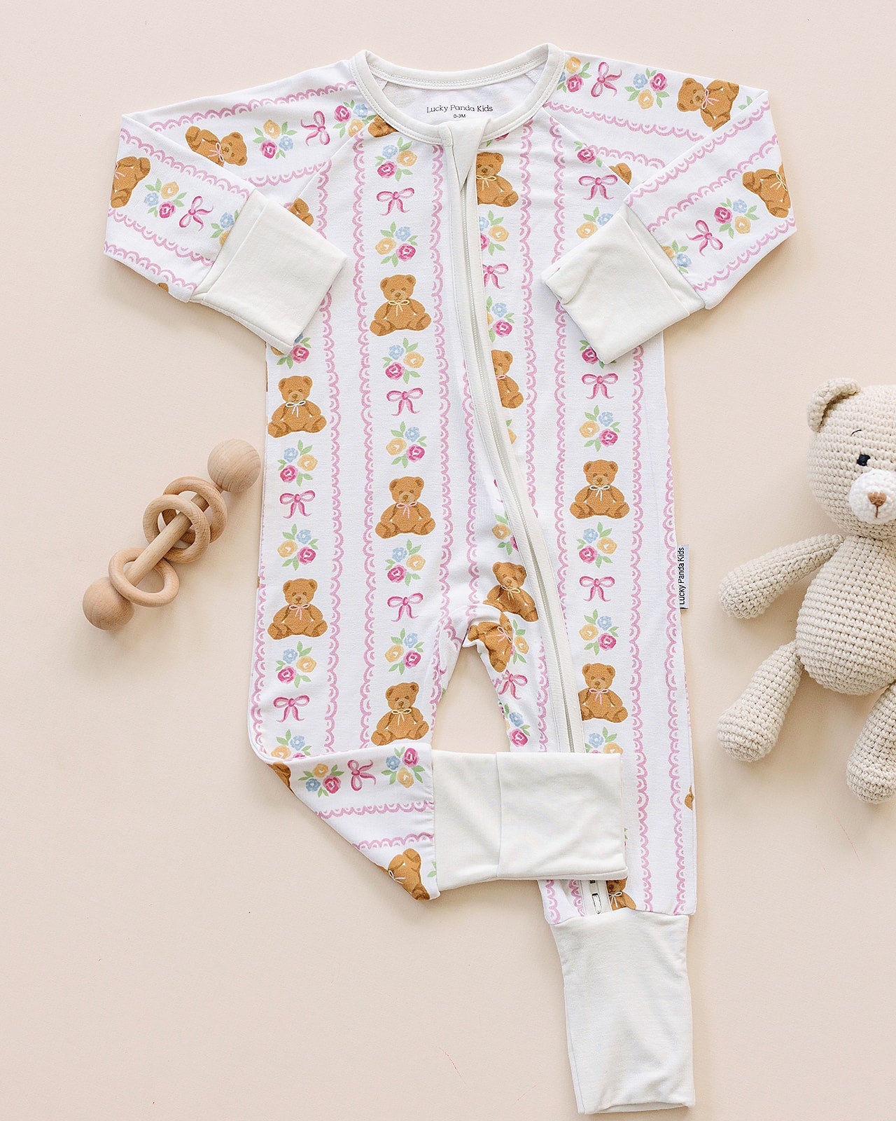 Bamboo Zip Romper | Honey Bear
