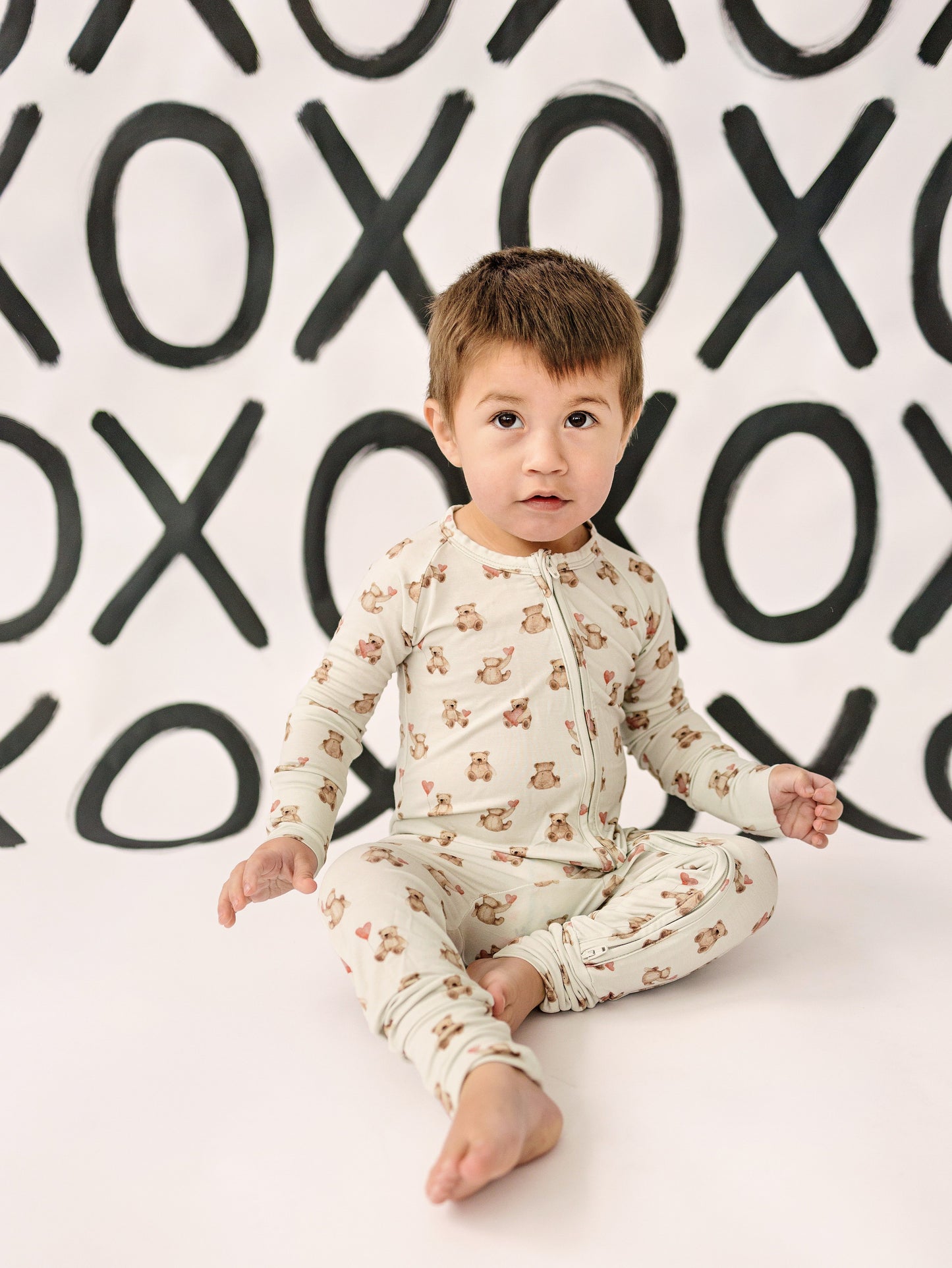 Valentine's Teddy Bear Bamboo Zippy Pajamas