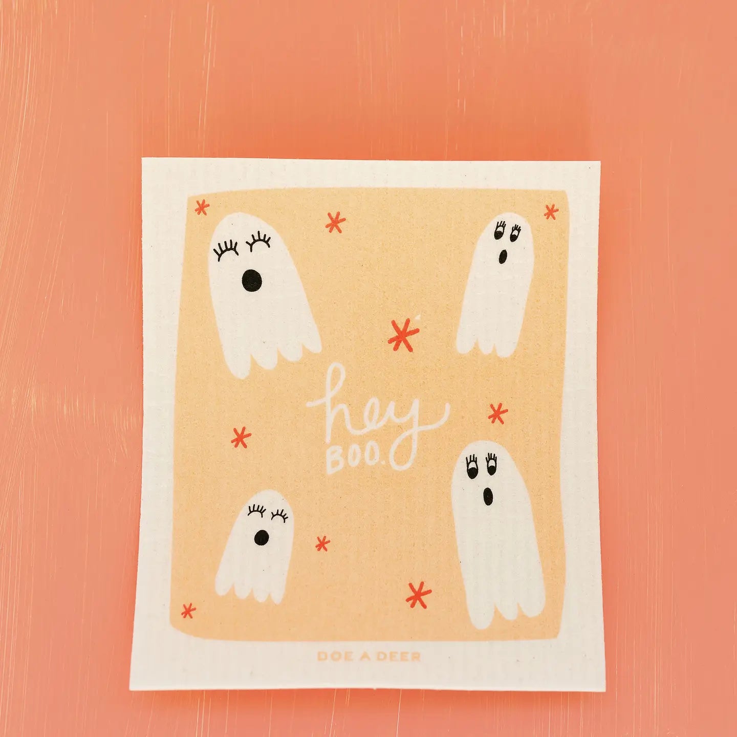 Hey Boo Ghost Swedish Dishcloth