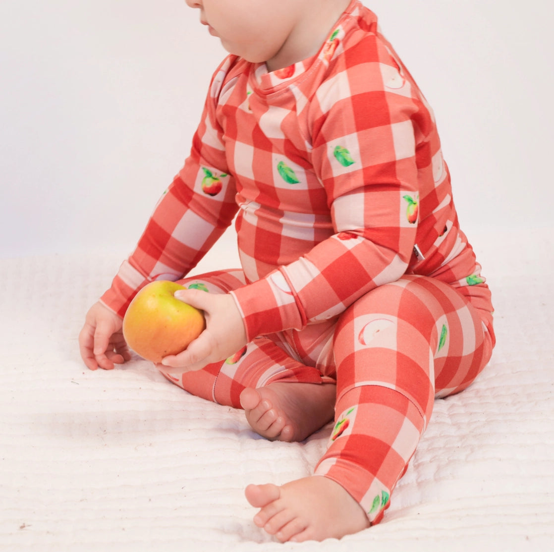 A Gingham Good Time Apple Bamboo Pajamas | Toddler & Kids