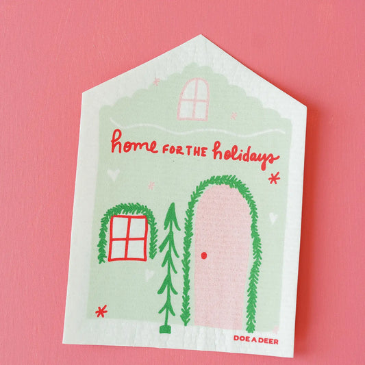 Home for the Holidays Swedish Dishcloth