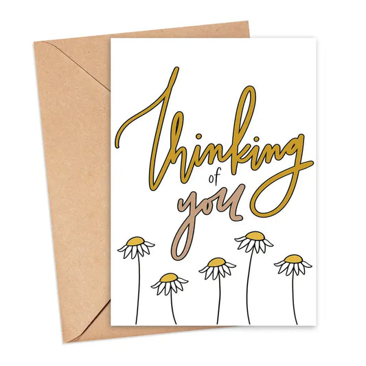 Thinking of You Pastel Flowers Greeting Card