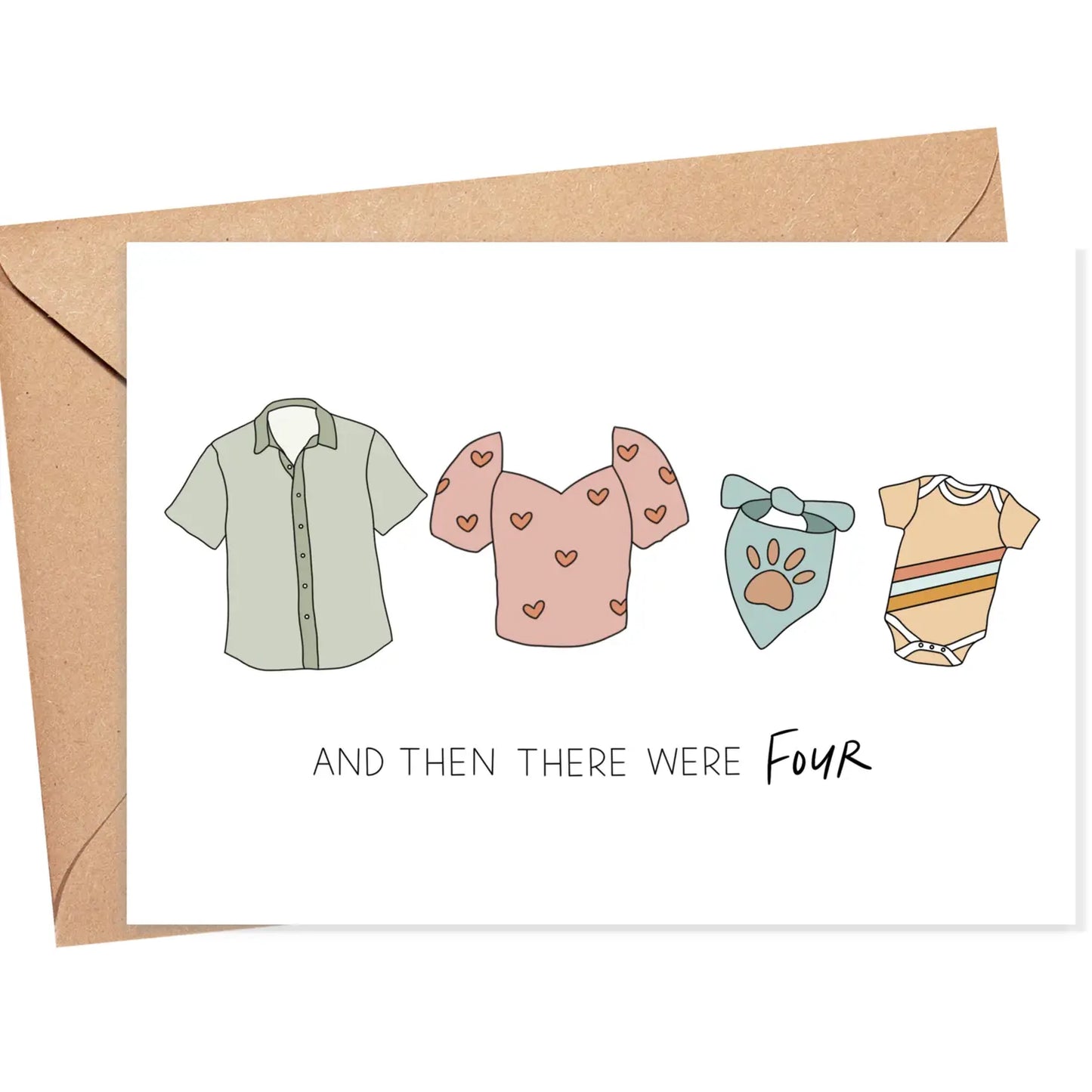 And Then There Were Four New Baby & Dog Greeting Card