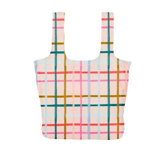 Large Twist and Shout Tote | Pink Plaid