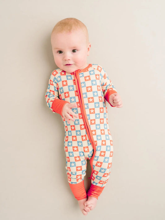 Patriotic Check Bamboo Sleeper | Baby