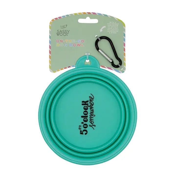 It's 5 O'Clock Somewhere Collapsible Dog Bowl