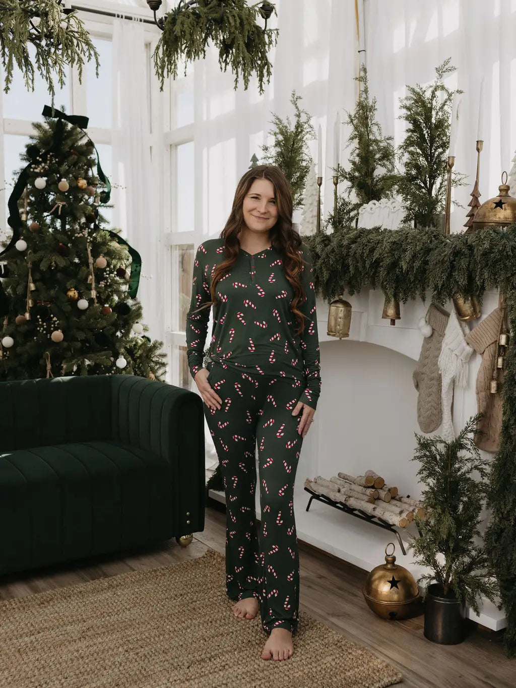 Candy Cane Lane Bamboo Pajamas | Women