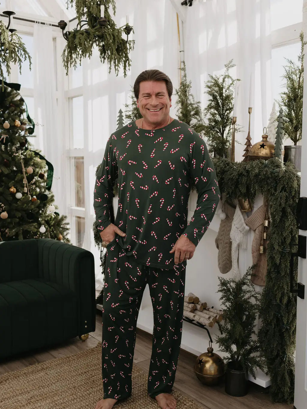 Candy Cane Lane Bamboo Pajamas | Mens