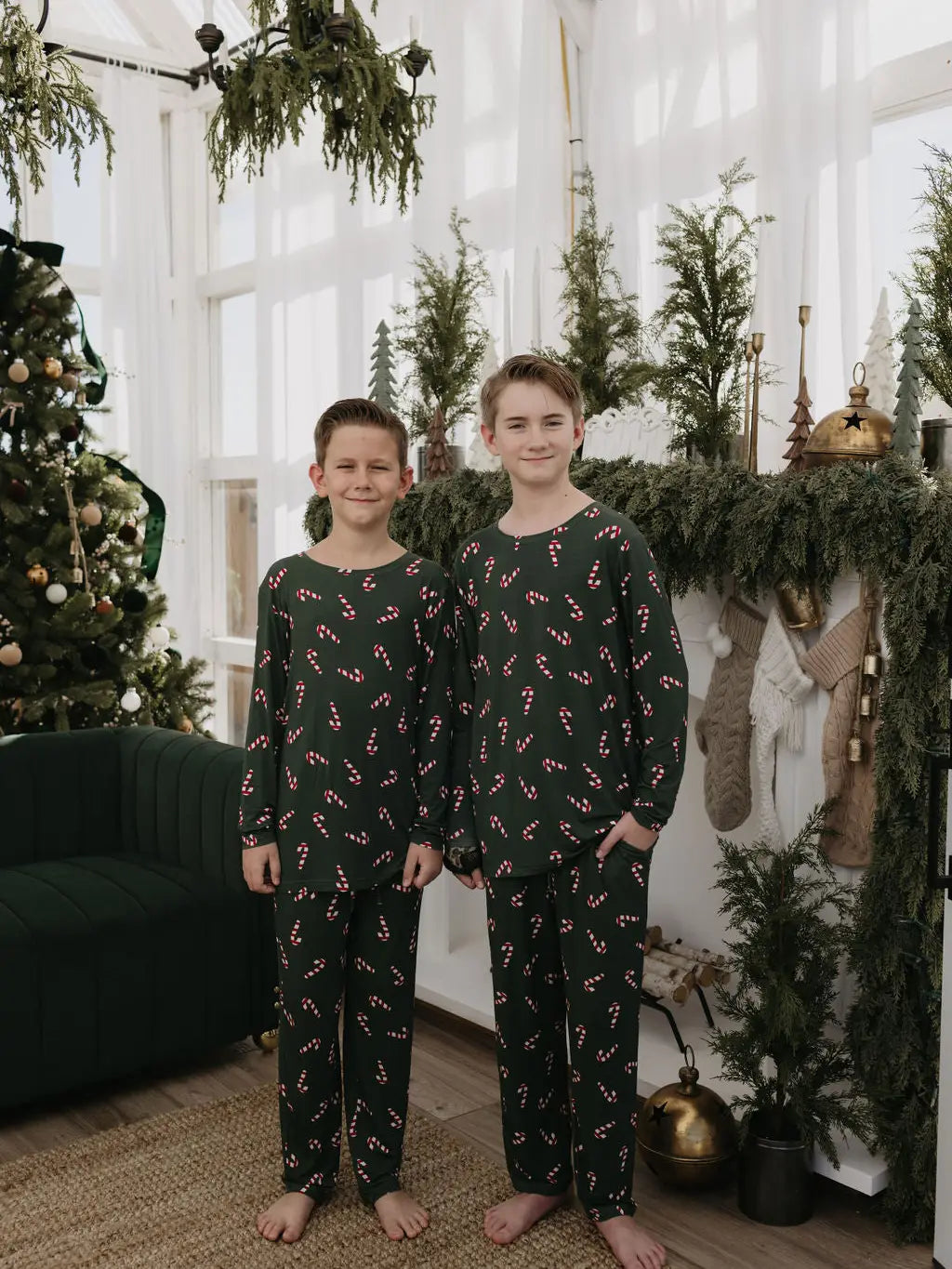 Candy Cane Lane Bamboo Pajamas | Straight Leg Kids & Teens