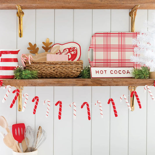 Puffy Felt Candy Cane Banner