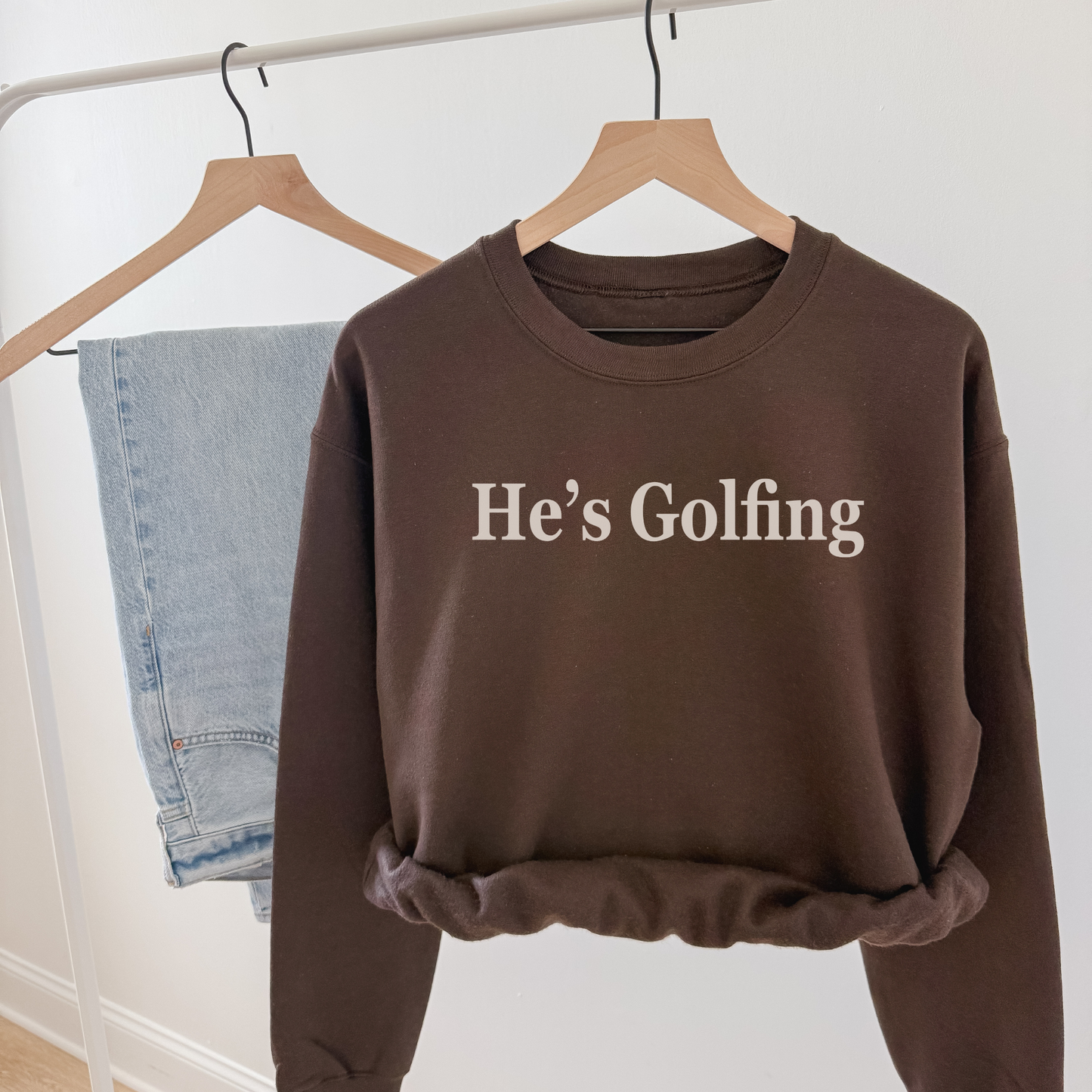 He’s Golfing Crewneck Sweatshirt