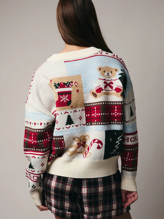 Vintage Christmas Pattern Sweater | Women