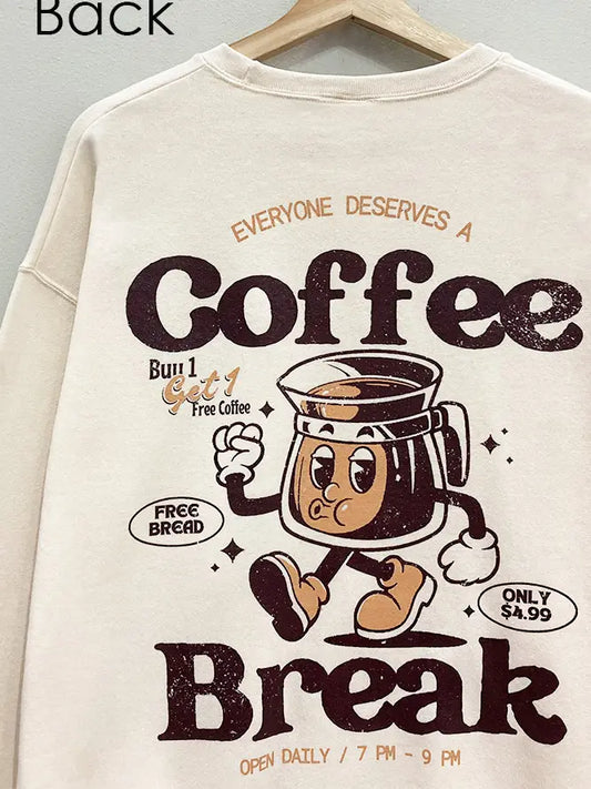 Coffee Break Oversized Sweatshirt