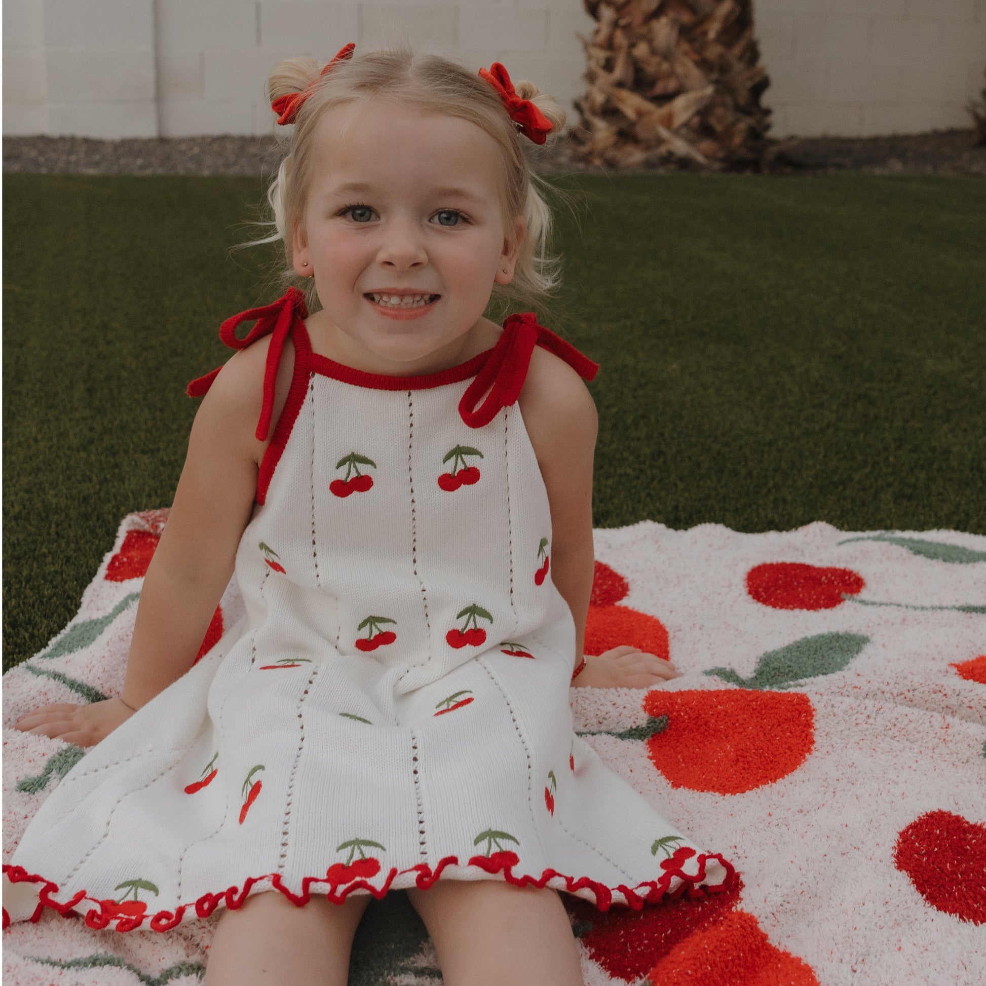 cherry knit dress Janice Cherry Knit Dress in Red