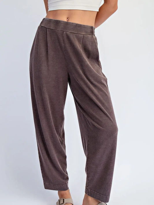 Mineral Washed Cotton Cocoon Pants | 2 Colorways