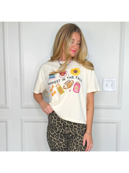 Happiest In The Fall Cropped Tee