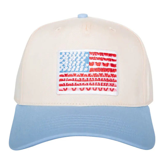American Flag Two-Toned Fitted Hat | Adult