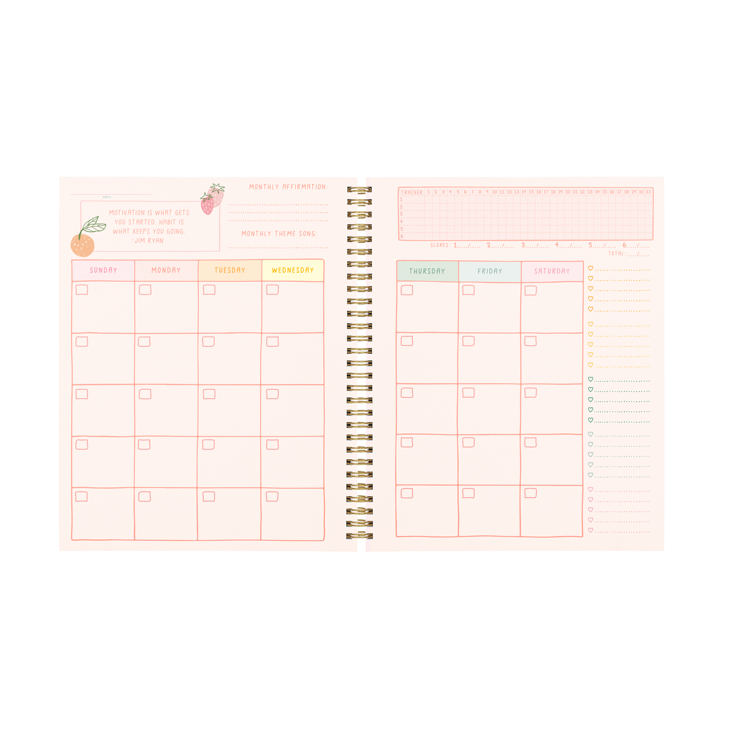 Undated Perpetual Goal Setting Planner