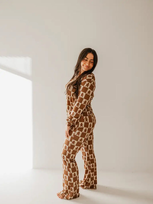Gingerbread Check Bamboo Pajamas | Women