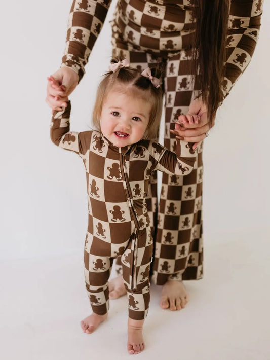 Gingerbread Check Bamboo Pajamas | Baby