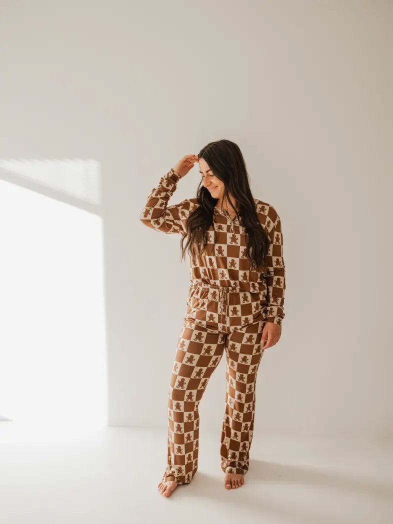Gingerbread Check Bamboo Pajamas | Women