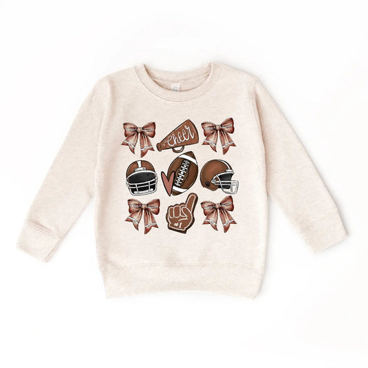 Football Season Cheer Bows Sweatshirt | Toddler & Kids
