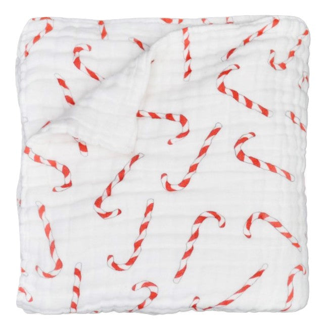 Candy Cane Muslin Baby Blanket