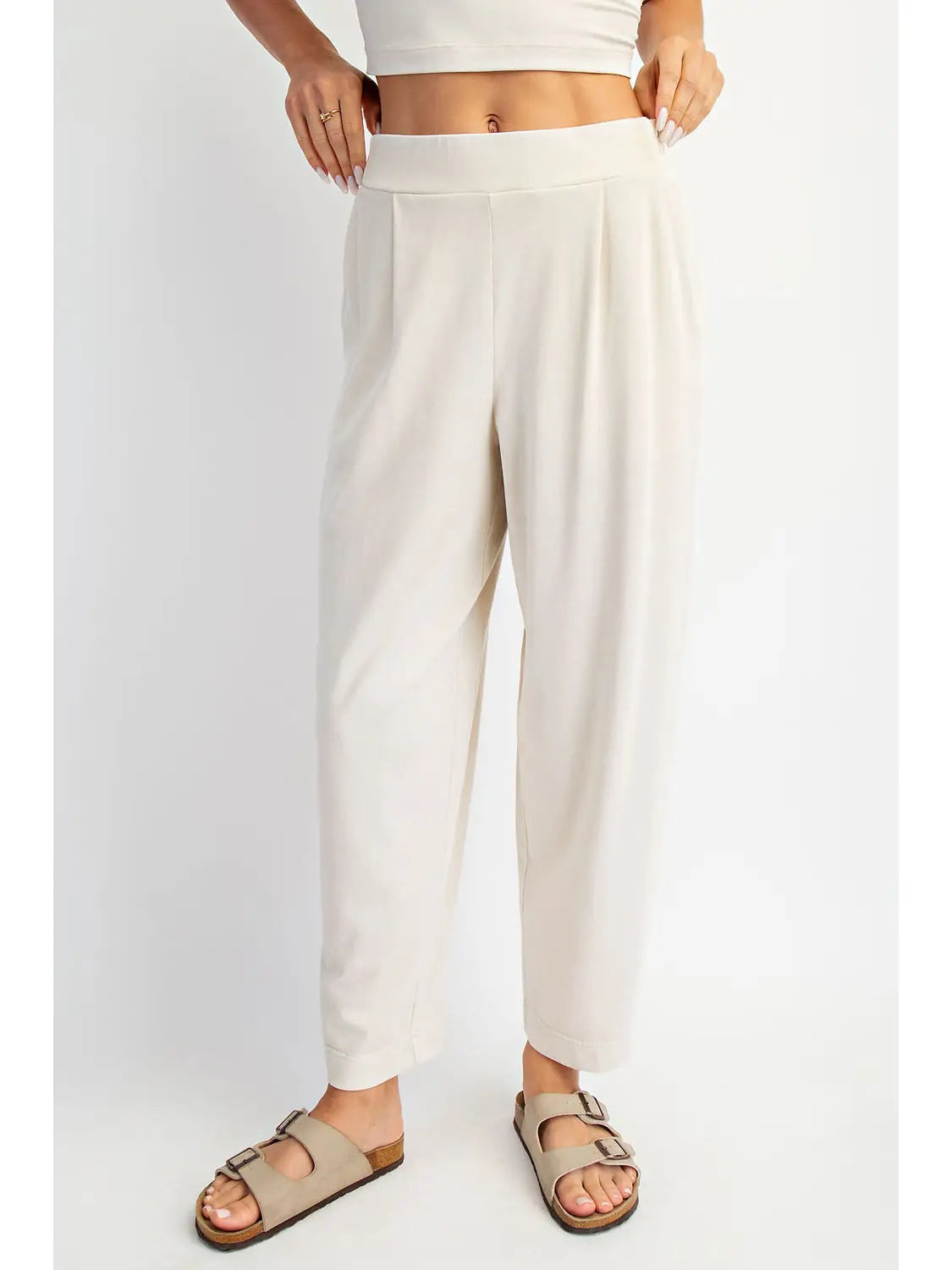 Mineral Washed Cotton Cocoon Pants | 2 Colorways