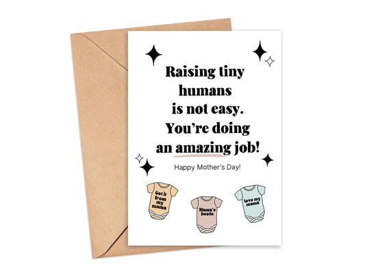 Raising Tiny Humans Mother's Day Card