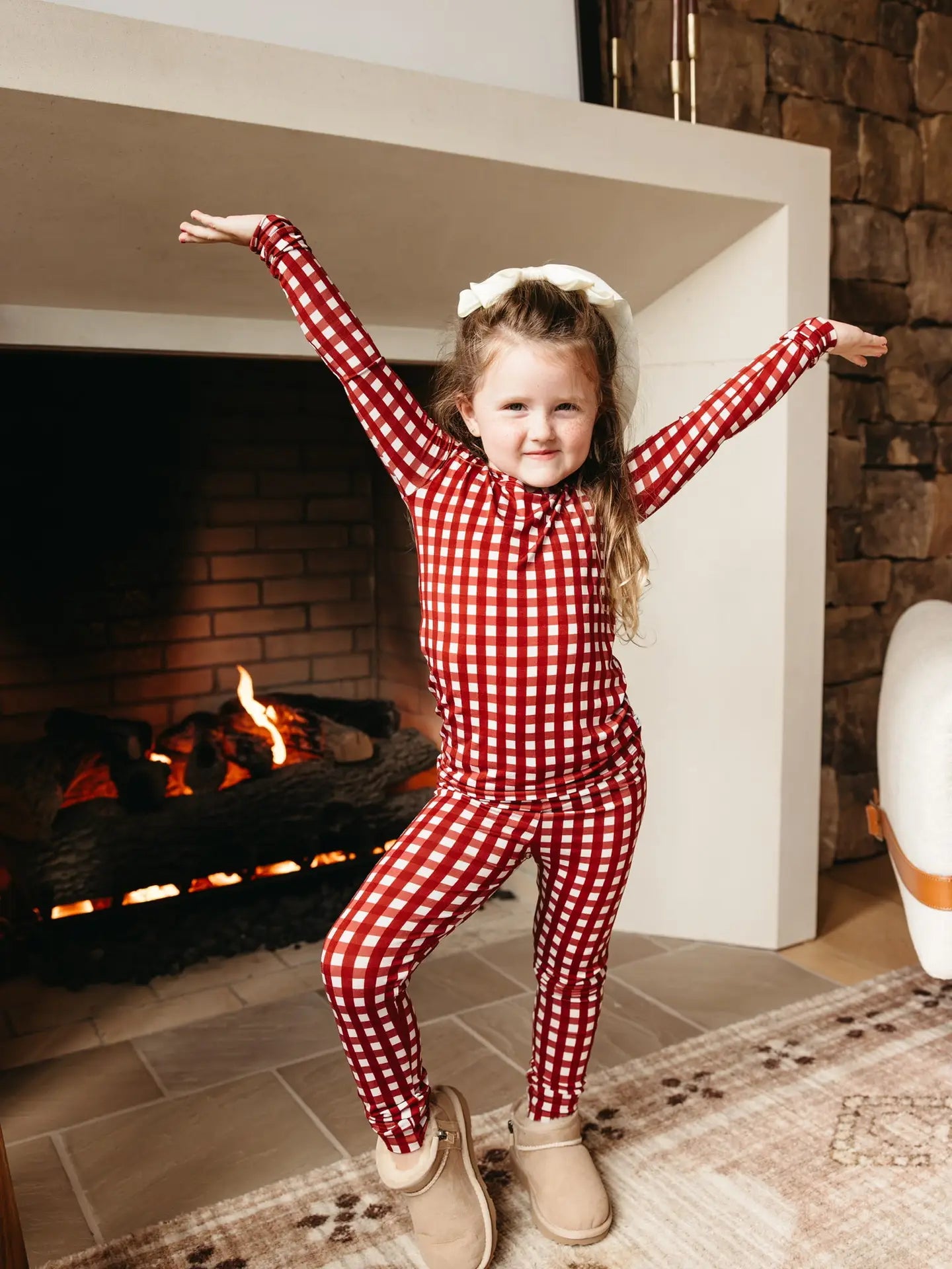 Peppermint Plaid Family Pajamas | Toddler & Kids Fitted