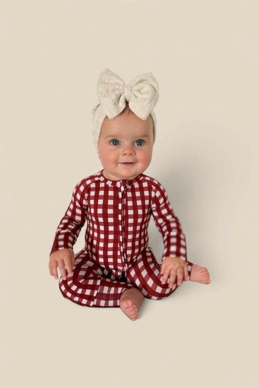 Peppermint Plaid Family Pajamas | Baby Sleeper