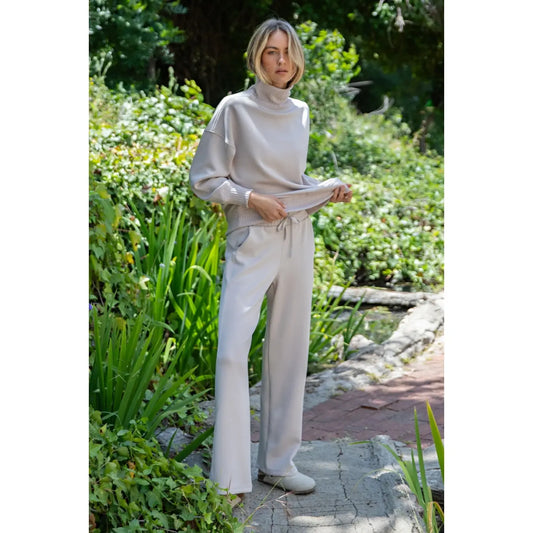 Modal Scuba Straight Pant | Mocha Cream