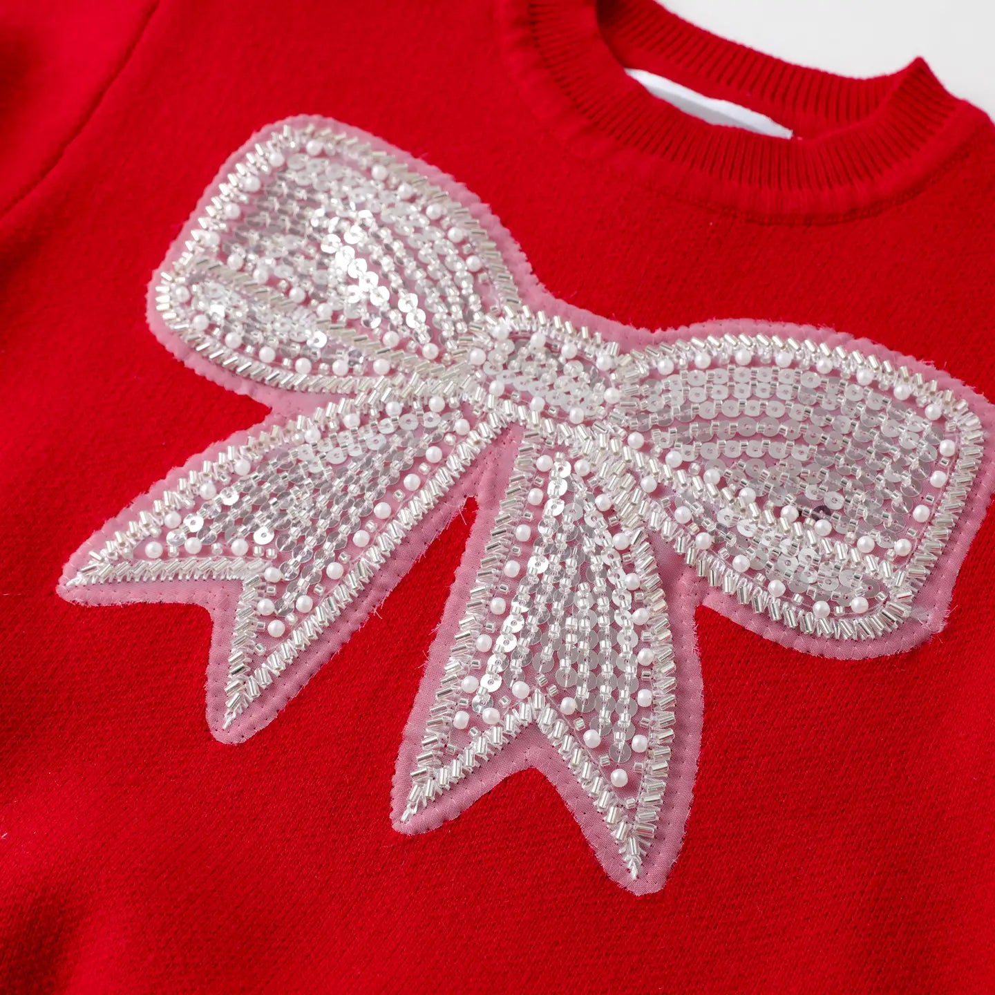 Red Sparkle Bow Sweater | Toddler & Kids