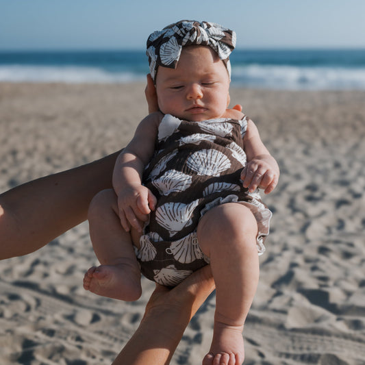 Muslin Sleeveless Tank Romper | Seashells