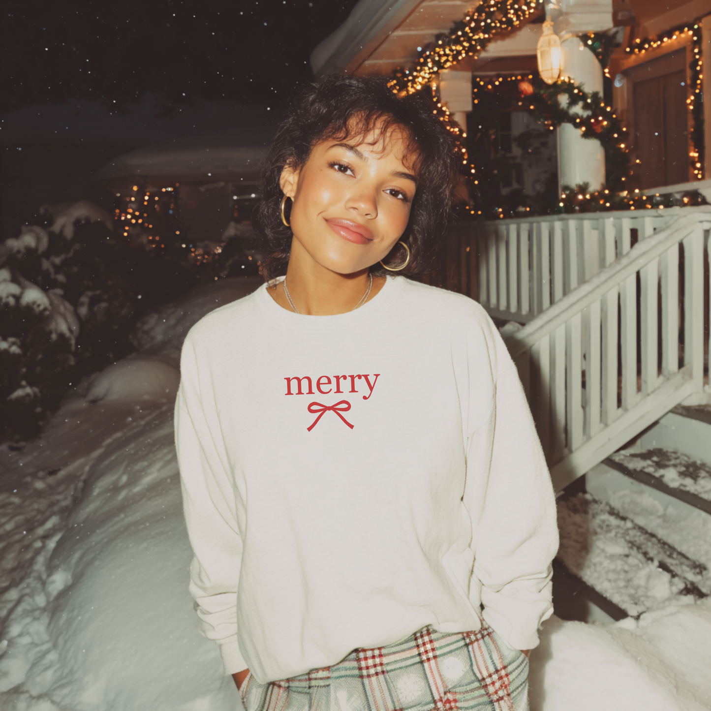 Merry Bow Christmas Sweatshirt | Women